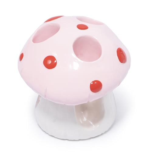 Hodao Pink Mushroom Toothbrush Holder - 3-Hole Organizer for Kids