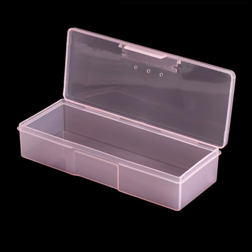 GSHLLO 2 Pcs Clear Plastic Nail Art Storage Box Manicure Tool Organizer