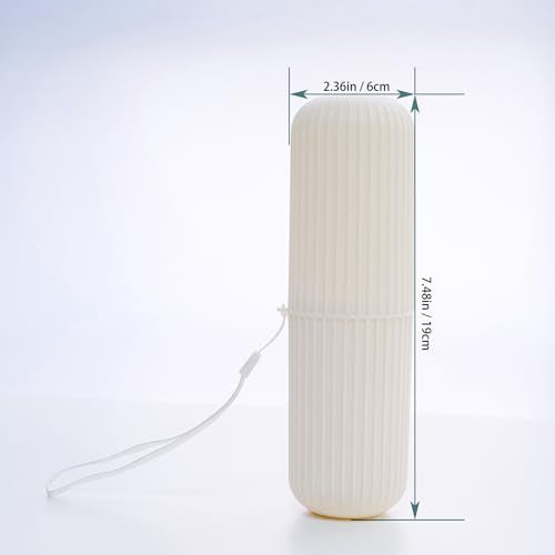 DJRDym Toothbrush Travel Case Set - Portable Holder Cup 3 Pack