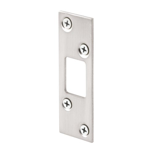 Satin Nickel Deadbolt Strike Plate - 1-1/4 Inch Stamped Steel