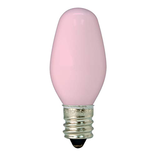 GE 4-Watt Pink C7 Night Light Bulb, 14-Lumen, 2-Pack