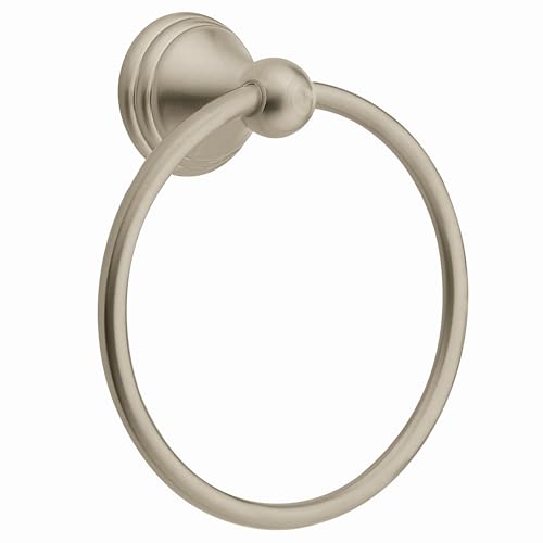 Moen Preston Brushed Nickel 7-Inch Bathroom Towel Ring - Wall-Mounted