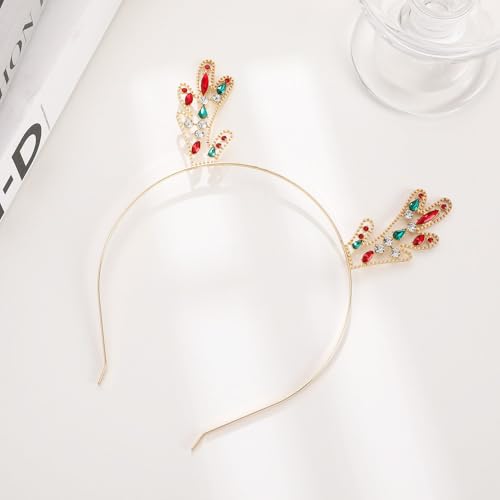 Metallic Gold Reindeer Antler Christmas Headband for Holiday Parties