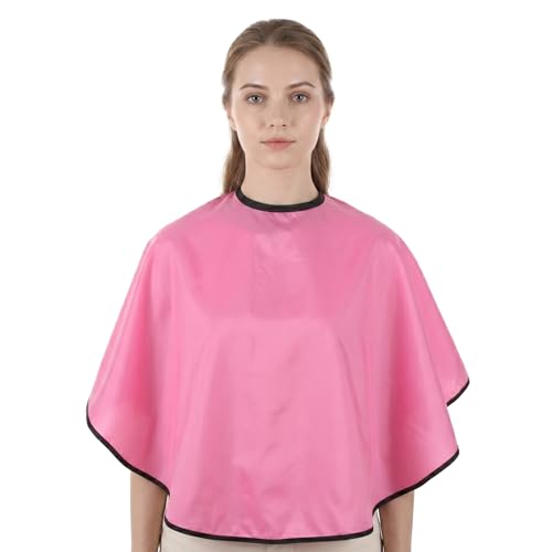 Short Pink Makeup and Hair Dye Cape for Salon and Home Use