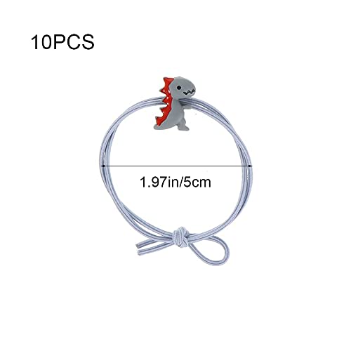 Dinosaur Elastic Hair Ties Ponytail Holders 10 Pack for Women and Girls