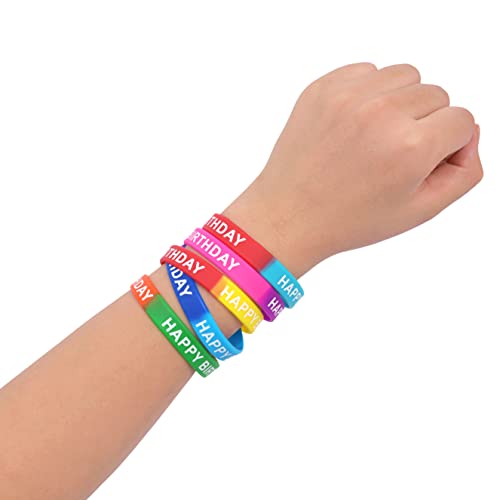 88 Pack Birthday Rubber Wristbands - 22 Colorful Styles