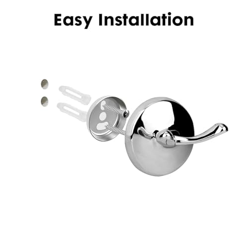 Ntipox Double Towel Hook - Wall Mounted Robe Hook in Polished Chrome