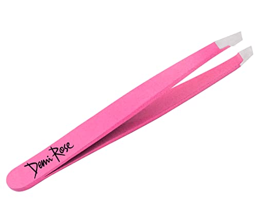Demi Rose Professional Slant Eyebrow Tweezers - Stainless Steel
