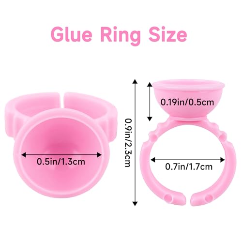 G2PLUS 100PCS Disposable Pink Eyelash Extension Glue Rings and Pigment Holders