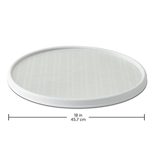Copco 18-Inch Crystalline White Non-Skid Lazy Susan Turntable for Kitchen & Pantry