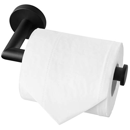 HITSLAM Matte Black Toilet Paper Holder - Rustproof 304 Stainless Steel