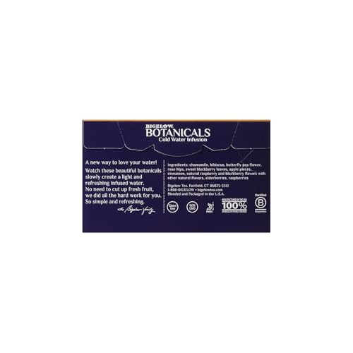 Bigelow Botanicals Cold Water Infusion Tea - Blackberry Raspberry Hibiscus, Caffeine Free, 18 Bags