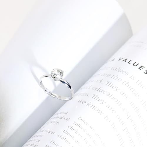 PENTA ANGEL Silver Bridal Shower Rings 30Pcs Fake Diamond Engagement Party Favors