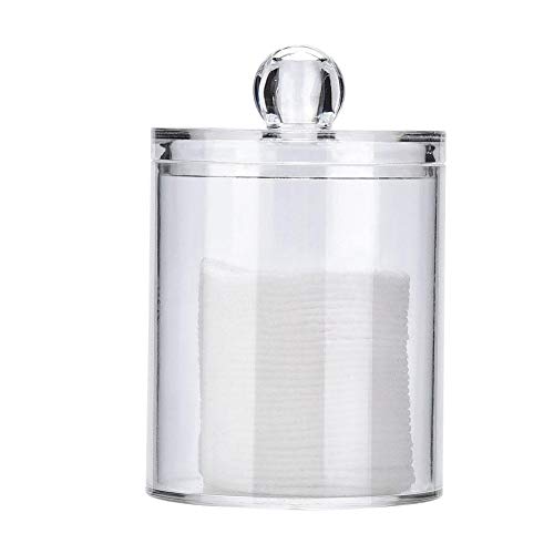 Acrylic Cotton Swab Holder with Lid - Stylish Organizer for Cotton Rounds