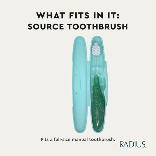 RADIUS Portable Toothbrush Travel Case - BPA-Free Light Blue