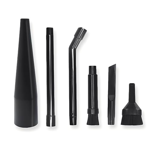 YurMemo 6-Pack Micro Cleaning Nozzle Kit for 1-1/4" Shop Vacuum - Black