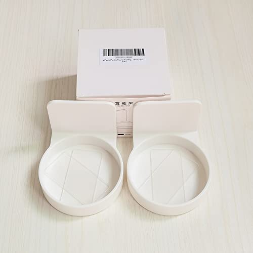 2-Pack Round Floating Shelf - Adhesive Wall-Mounted Cup Holder