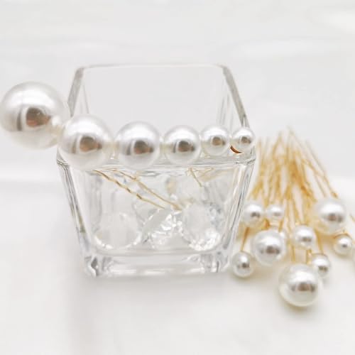 Wedding Pearl Hair Pins 18-Piece Silver U Shaped Flower Hair Clips for Brides