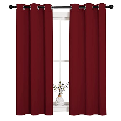 NICETOWN Burgundy Blackout Curtains - 34x54-Inch Grommet Drapes