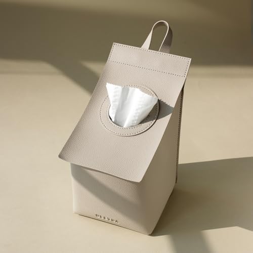 OLETHA Hanging Tissue Box Cover for Kleenex Cube Boxes, Light Taupe