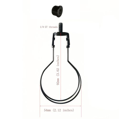 Clip-On Light Bulb Adapter with Finial Set - 2 Pack Black