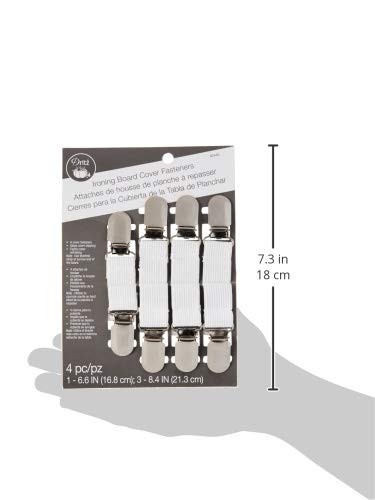 Dritz Ironing Board Cover Fasteners - 4-Pack White Secure Fit & Wrinkle Prevention