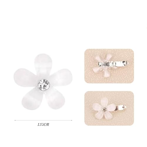 Mini Rhinestone Flower Hair Clips 20pcs White Hair Accessories