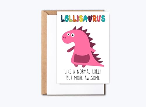 Lolli Dinosaur Birthday Card - 5x7 Premium Card for All Occasions