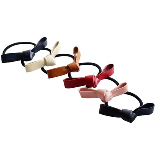 Czhotg 6Pcs Modern Bow Hair Scrunchies Elastic Ponytail Holder Set