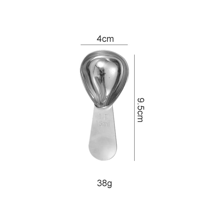 Mosuji 15ml Stainless Steel Coffee Scoop - Compact Measuring Spoon for Ground Coffee & Tea