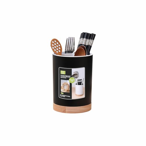 Modern Kitchen Utensil Holder with Drainage - 3 Compartment Organizer