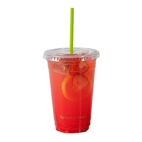 Restaurantware-Basic Nature 8.3 Inch Disposable Straws, 2000 Sustainable Straws - Wrapped, Won't Alter Flavors, Green PLA/PBAT Straw, For Hot And Cold Drinks