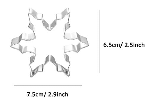 Snowflake Cookie Cutter for Christmas Baking - Stainless Steel