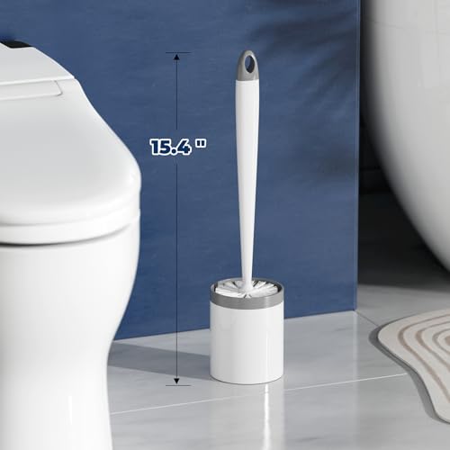Holaloha Toilet Brush and Holder Set, 3-Pack Compact Bathroom Scrubber