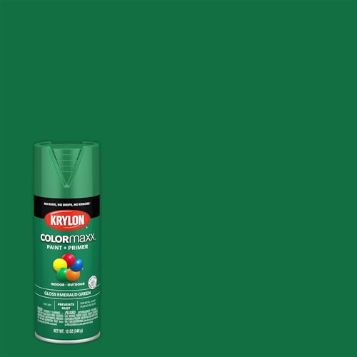 Krylon COLORmaxx Gloss Emerald Green Spray Paint & Primer, 12 oz - Indoor/Outdoor Use