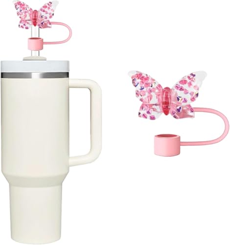Pink Butterfly Straw Cover for Stanley 40 & 30 oz Cup