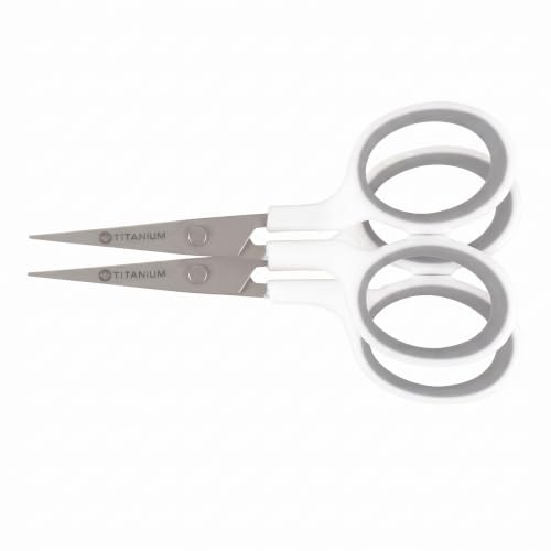 Westcott 16380-001 4-Inch Curved Titanium Embroidery Scissors Pack of 2