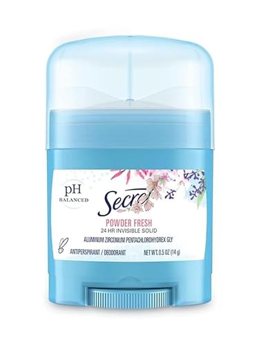 Secret Invisible Solid Antiperspirant Deodorant, Powder Fresh, 0.5 oz (3 Pack)