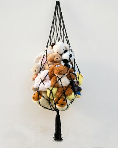 CHYODECOR Macrame Stuffed Animal Storage Net - Large 60-inch Hanging Organizer