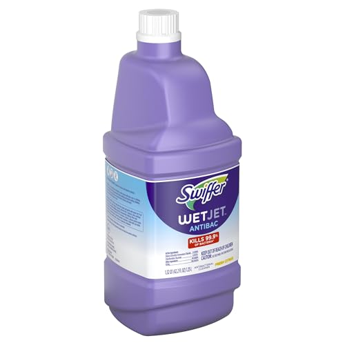 Swiffer WetJet Antibacterial Floor Cleaning Solution, Fresh Citrus, 42.2 Fl Oz