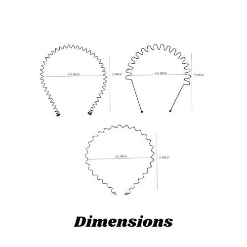 Kàllos 3 Pack Non-Slip Black Metal Hair Bands - Unisex Sports Headbands
