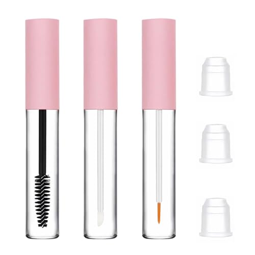 3 Pack 10ml Clear Empty Cosmetic Tubes with Wands for DIY Makeup