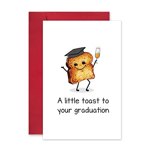 Leinessy Cute Toast Graduation Card with Envelope - 8x5.3 Inch Pun Card