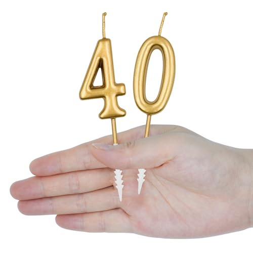 Number 68 and 86 Birthday Candles Champagne Gold Cake Topper