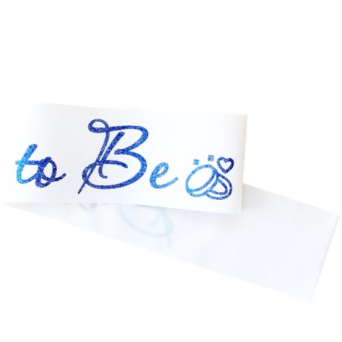 Bride to Be Satin Sash with Blue Glitter Letters for Bachelorette