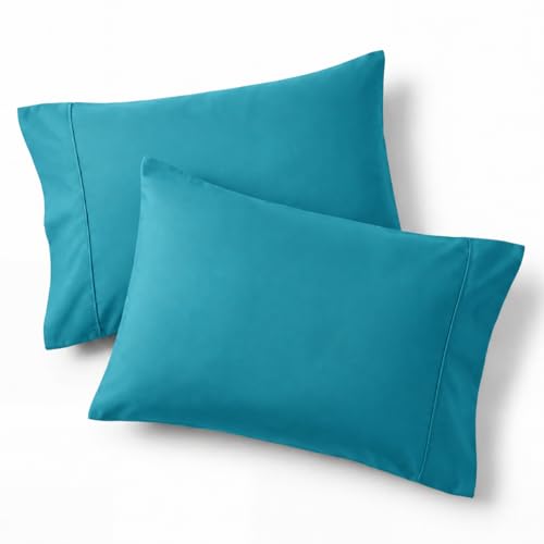 Bedsure Teal Brushed Microfiber Pillowcases - Set of 2, 20x26 Inches