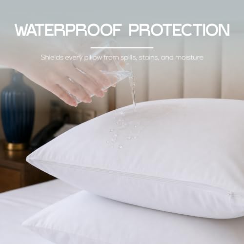 Utopia Bedding Waterproof Pillow Protectors, Queen Size, 40-Pack