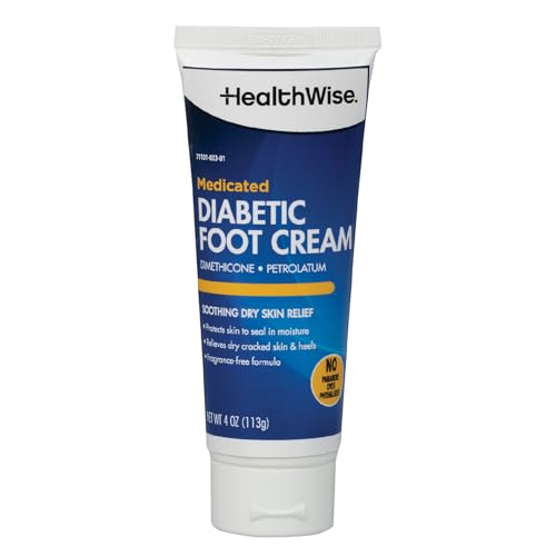 HealthWise Diabetic Foot Cream 4 oz - Moisturizing & Healing Skin Protectant