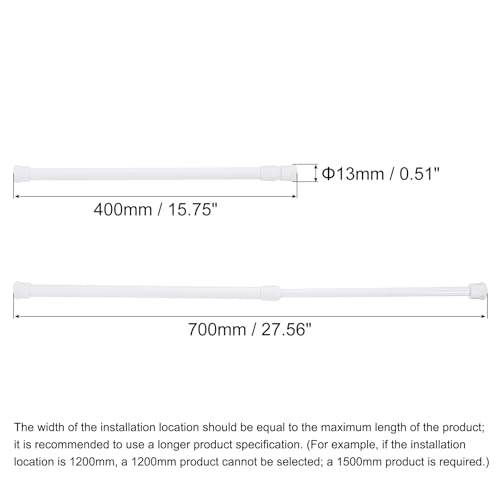 uxcell Adjustable Spring Tension Curtain Rod, 16 to 28 Inch, No Drilling
