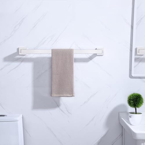 LANC 16-Inch Brushed Nickel Towel Bar - Wall Mounted Stainless Steel